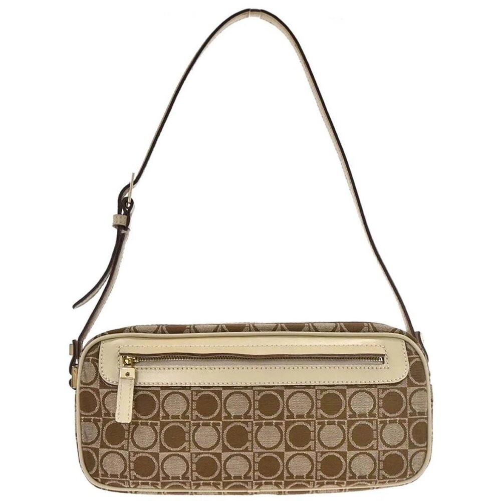 Salvatore Ferragamo Beige Canvas Handbag AU-21/3323 116189